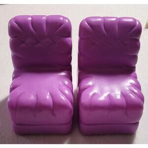 Vtg 1993 Meritus Barbie Dream House Purple Living Room Replacement Chairs.